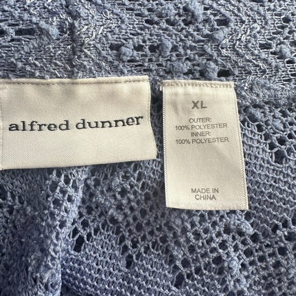 Alfred Dunner Open Front Crochet Jacket with Sequins 3/4 Sleeves - Picture 4 of 7